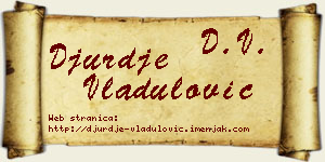 Đurđe Vladulović vizit kartica